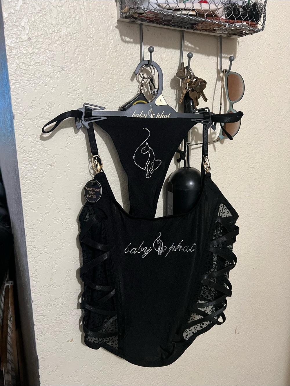 Baby Phat Black Lace-Accent Women’s Tank Top